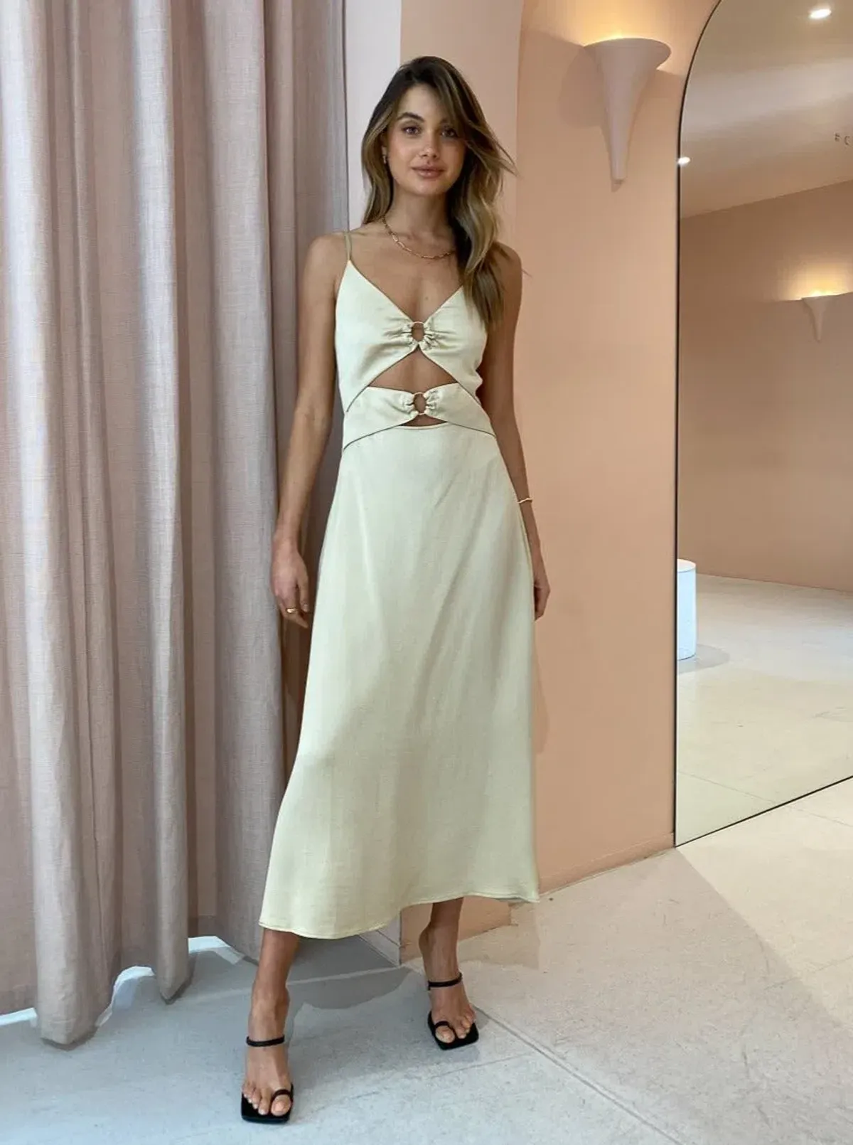 Anna Quan Carina Midi Dress Biscotti Size 8  - Image 1