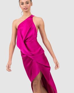 One Fell Swoop Philly Midi Dress Cardinal Pink Size 6 for rent on The Volte - image 3