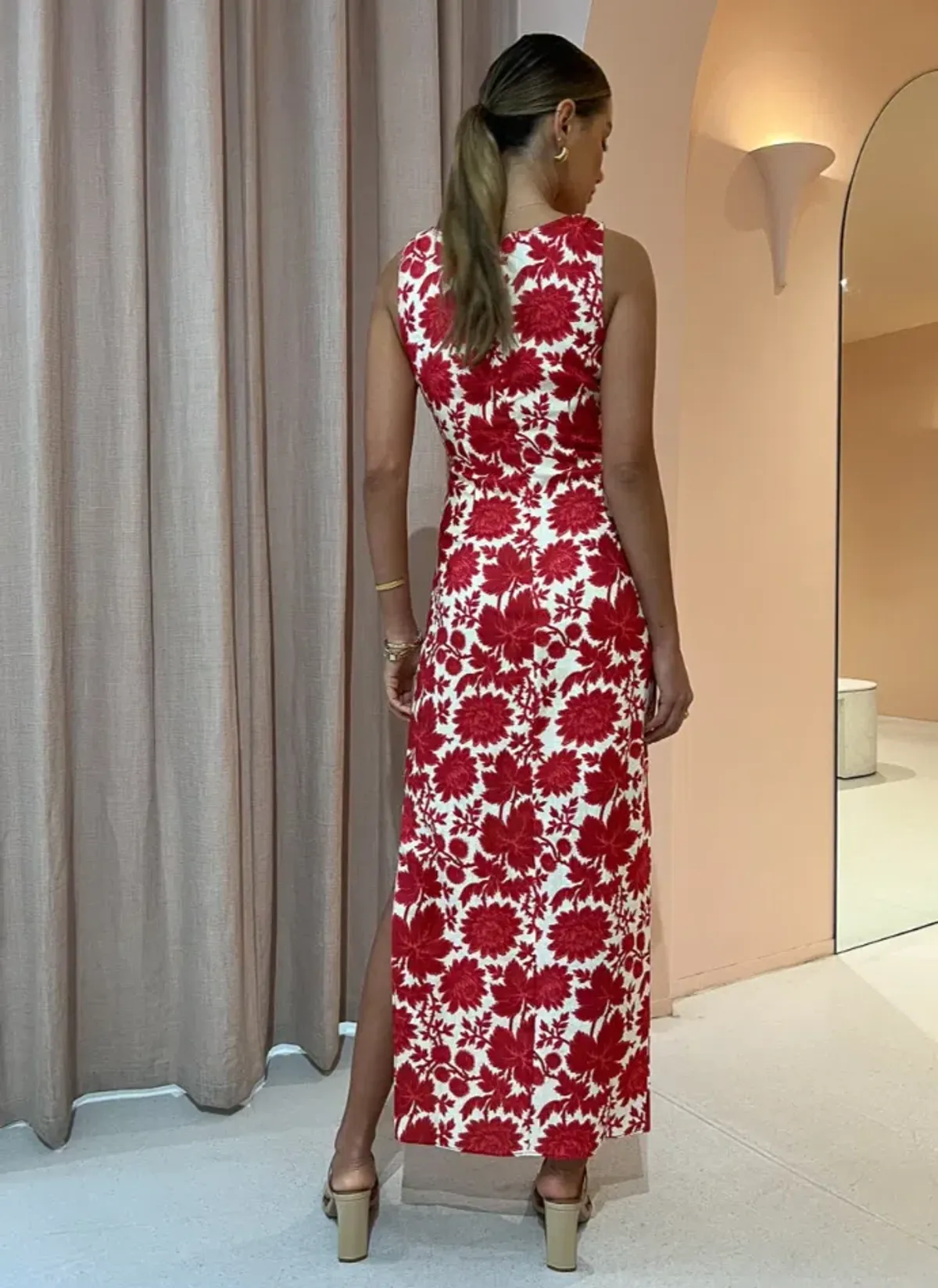 Sir the Label Cinta Cut Out Midi Dress Valentina Floral Print Size 3 / AU 12 - Image 5