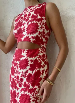 Sir the Label Cinta Cut Out Midi Dress Valentina Floral Print Size 3 / AU 12 for rent on The Volte - image 4