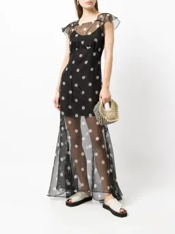 Sir the Label Margot Low Back Gown Black Polka Dot Print Size 1 /AU 8 for rent on The Volte - image 1