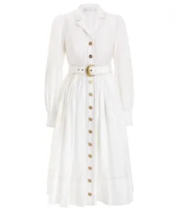 Zimmermann The Kaleidoscope Midi Shirt Dress in Natural Size 0/AU 8 for rent on The Volte - image 1