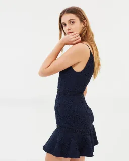 Keepsake the Label Utopia Lace Mini Dress Navy Size 10  for rent on The Volte - image 4