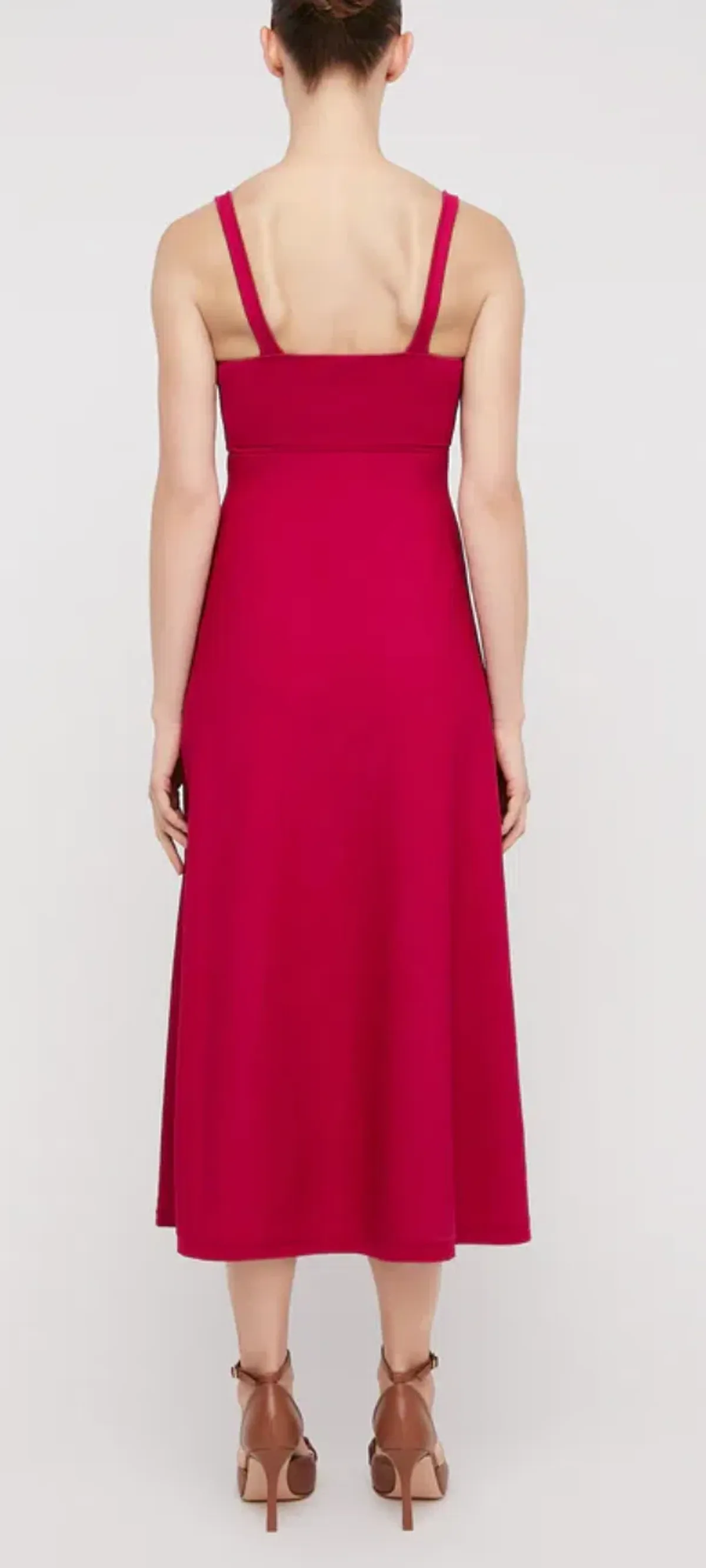 Scanlan Theodore Crepe Knit Square Neck Dress in Raspberry Size S / Au 8 - Image 3