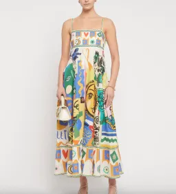 Alemais Soleil Linen Sundress in Ivory Size 8 for rent on The Volte - image 1