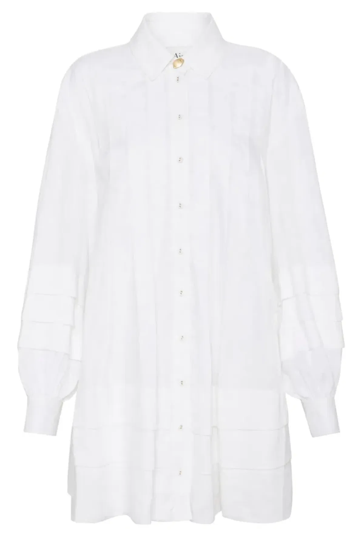 Aje Recurrence Belted Smock Dress White Size 10 / M - Image 6