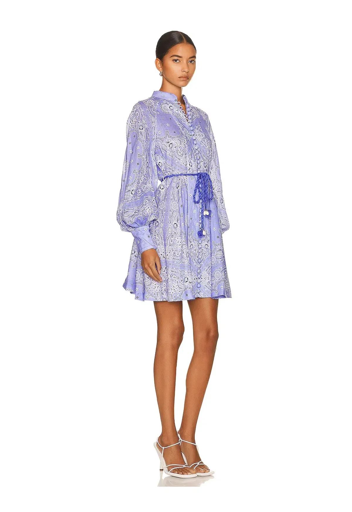 Zimmerman Violet Button Up Mini Dress in Cornflower Bandana Print Size 1 / Au 10 - Image 2