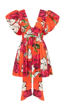 Aje Gretta Bow Back Mini Dress Vivid Camellia Floral Size 10 for rent on The Volte - image 4
