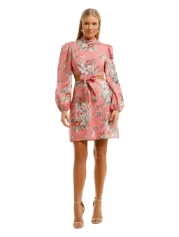 Zimmermann Bellitude Bow Front Dress Pink Floral Size 2 / AU 12 for rent on The Volte - image 1