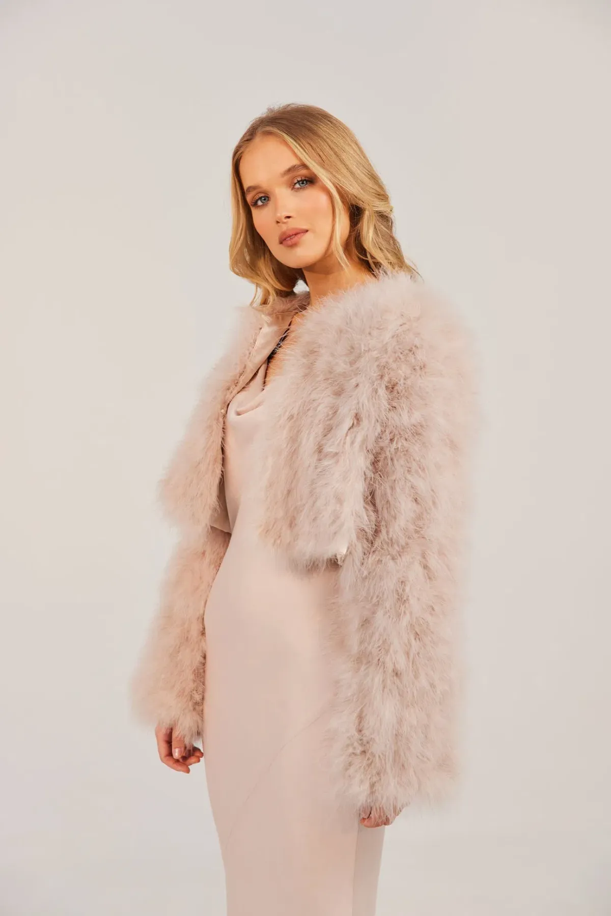 Bubish Luxe Manhattan Crop Jacket Blush Size S/Au 8 - Image 1