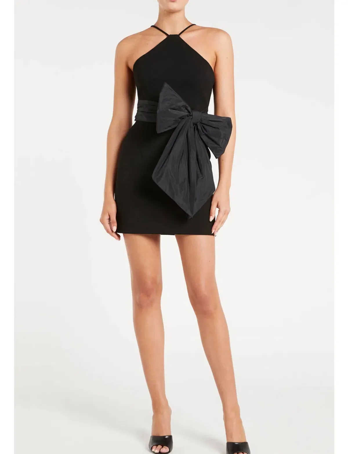 Rebecca Vallance Grace Bow Mini Dress Black Size 10 - Image 1