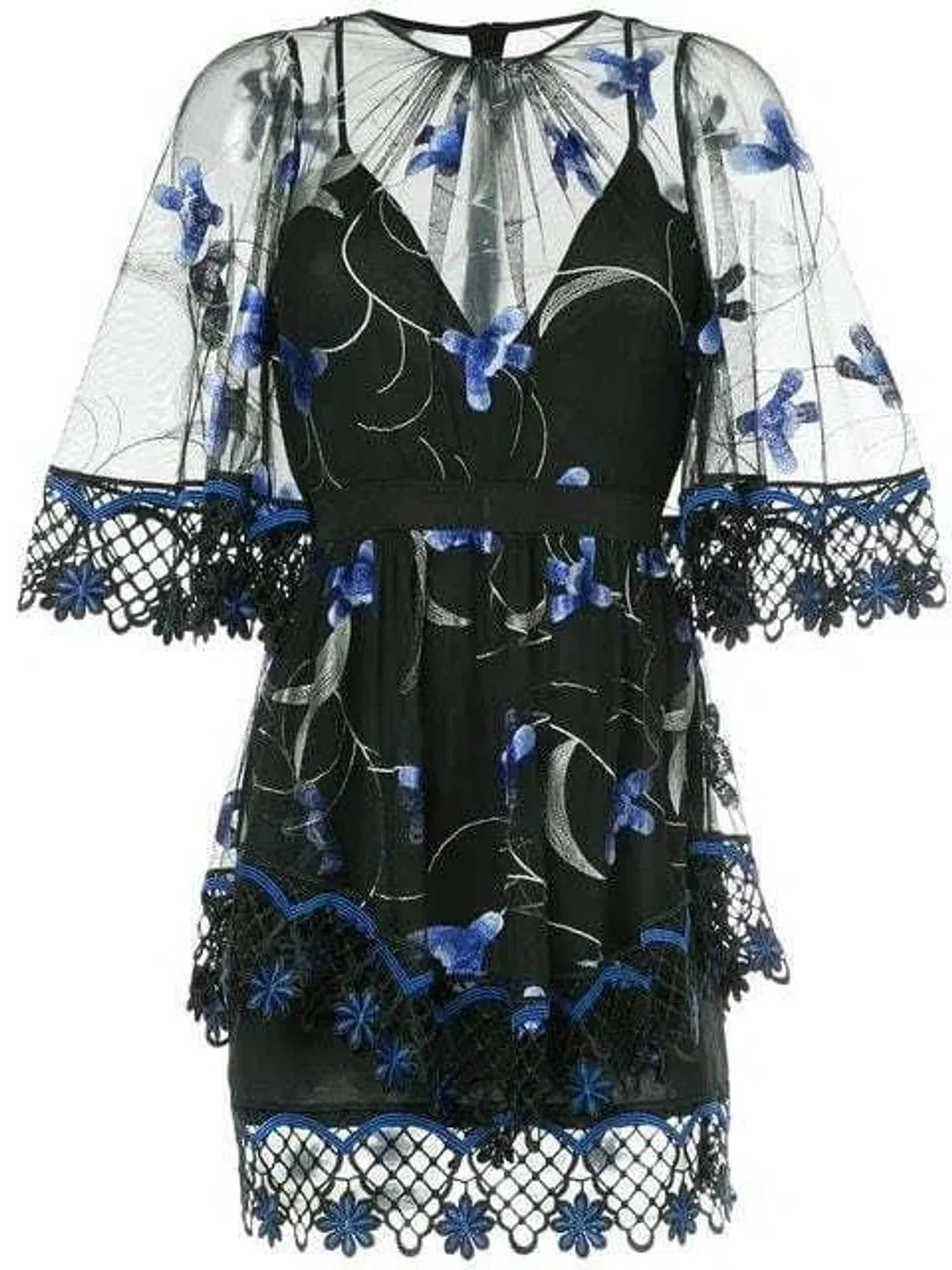Alice McCall Wish You Were Here Black Blue Floral Size 8 - Image 3