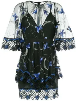 Alice McCall Wish You Were Here Black Blue Floral Size 8 for rent on The Volte - image 3