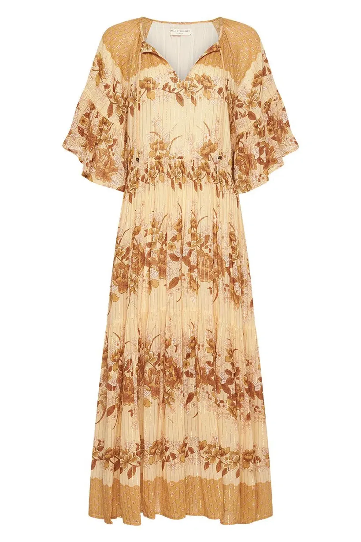Spell & The Gypsy Coco Lei Mumu Dress Caramel Size S - Image 4