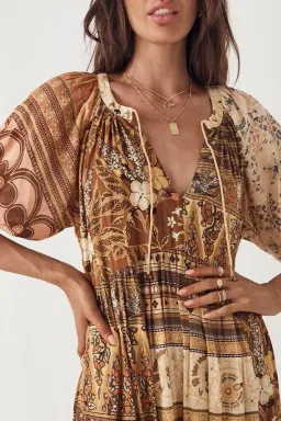 Spell Renew Patchwork Gown Sunrise Size S for rent on The Volte - image 2