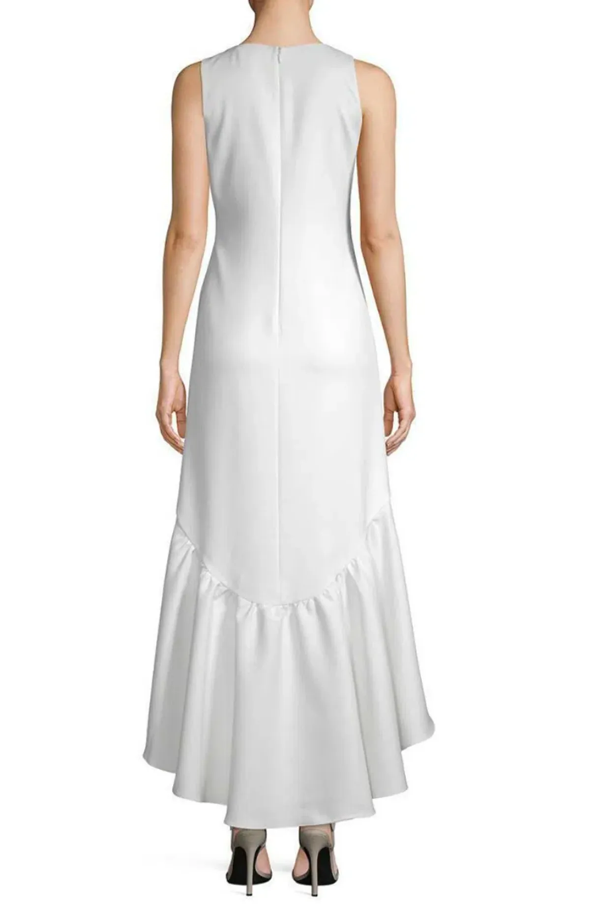 White Story Amani Frill Hem Dress in White Size 10  - Image 2