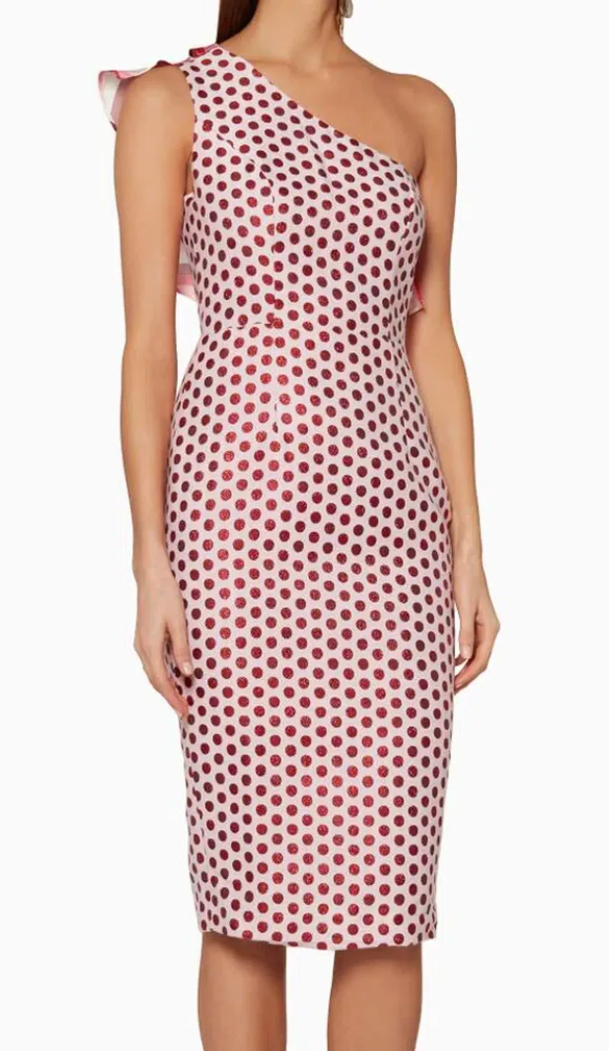 Atoir One Perfect Day Midi Dress Pink/Red Size 10  - Image 2