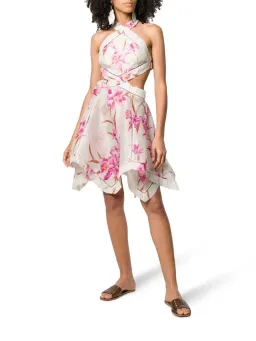 Zimmermann corsage floral print scarf mini dress size 2 for rent on The Volte - image 1