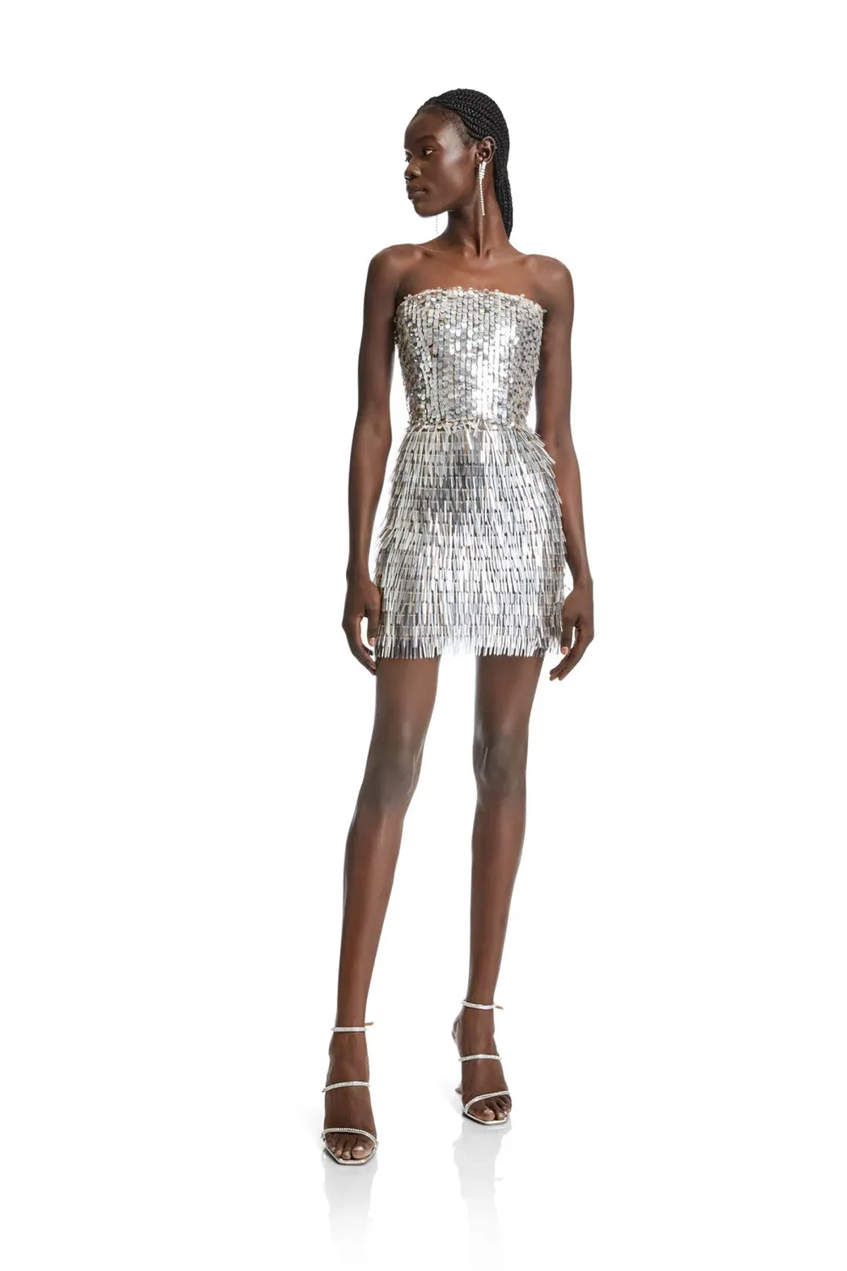 Kyha Chosen Young Hearts Mini Dress Silver  Size 4 - Image 1