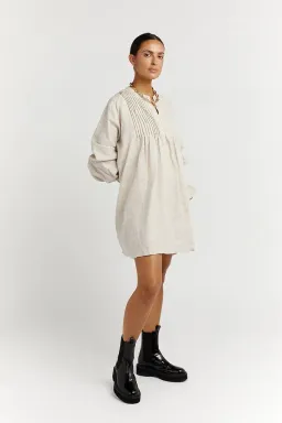 Dissh India Linen Mini Dress Natural Size 6 for rent on The Volte - image 2