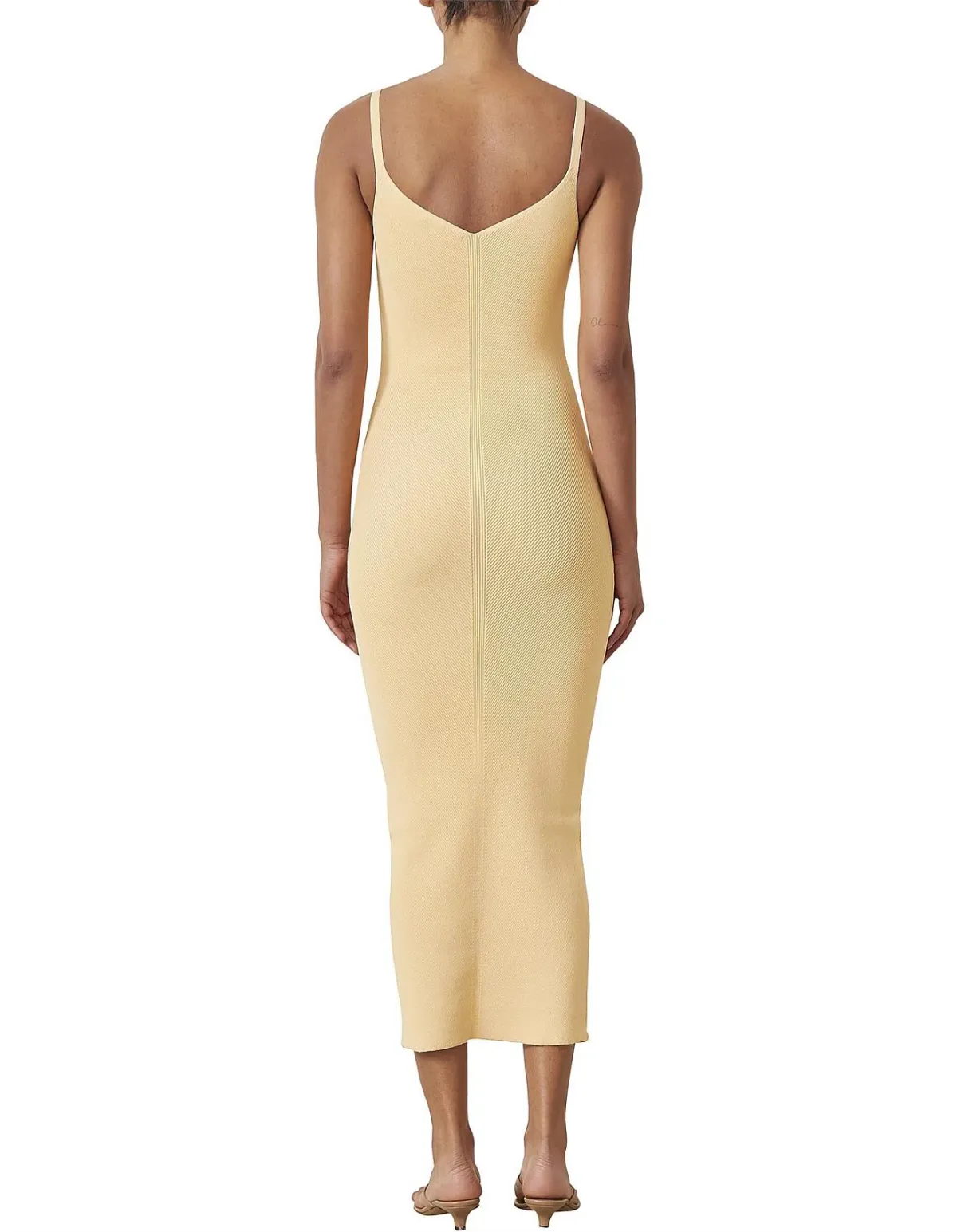 Bec and Bridge Citrus Club Knit Midi Dress in Melon Orange Size 10 - Image 4