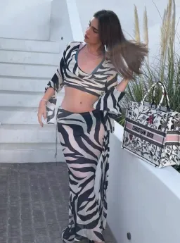 Rat & Boa Lazure Skirt and Blouse Set Print Size 10 for rent on The Volte - image 3