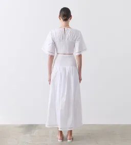 Joslin Yoko Cotton Skirt/Dress in Optical White Size 10 for rent on The Volte - image 4