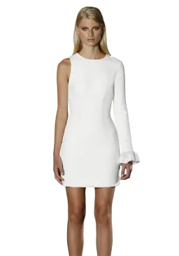 By Johnny One Sleeve Pearl Mini Dress White Size 6 for rent on The Volte - image 2