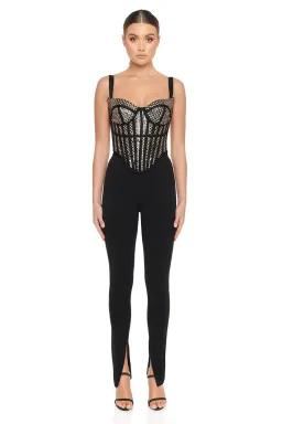 Eliya the Label The Zayna Corset Top Black/Silver Sequin Size XS/AU 6 for rent on The Volte - image 1