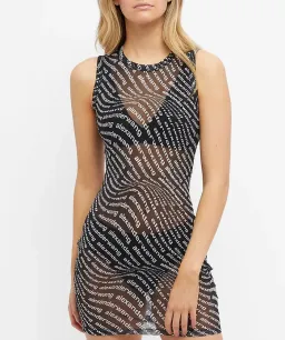 Alexander Wang Mesh Logo Dress Black Size XS/AU 6 for rent on The Volte - image 2