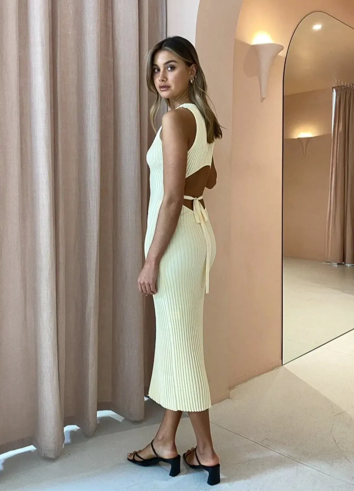 Bec & Bridge Lyla Knit Dress in Butter Size 10  - Image 2