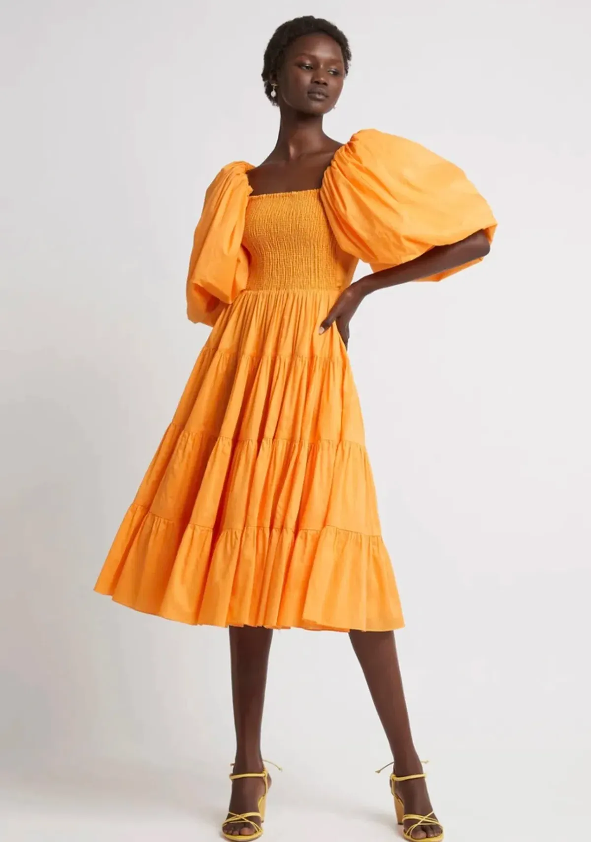 AJE Cherished Midi Dress Marigold Size 6 - Image 1