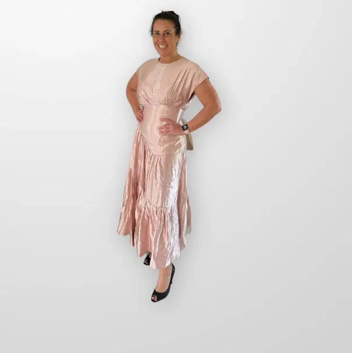 AJE Serendipity Reflect Midi Dress Blush Size 12 - Image 1