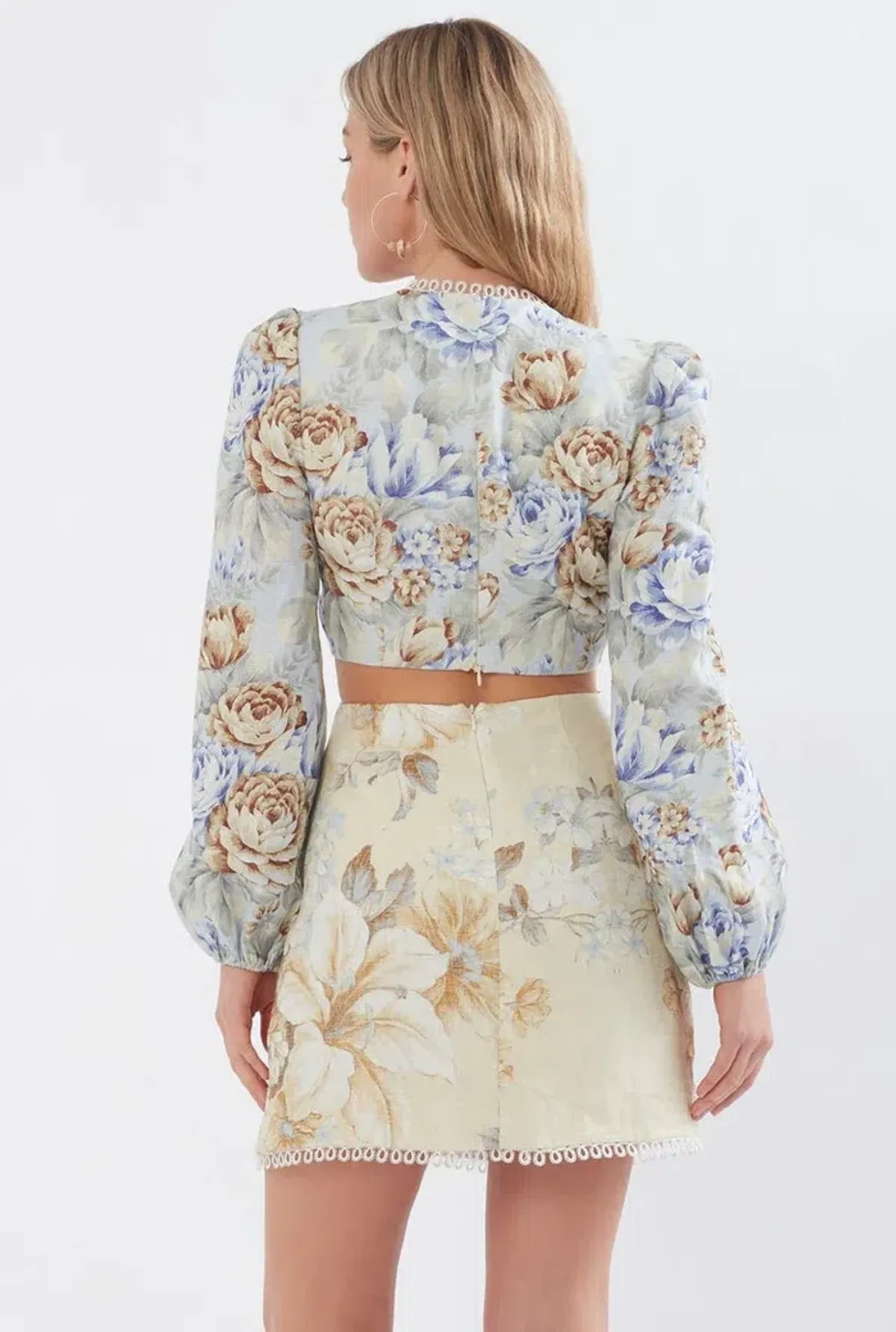 Sonya Moda Botanica Linen Cutout Dress Floral Size 0/Au 6 - Image 3