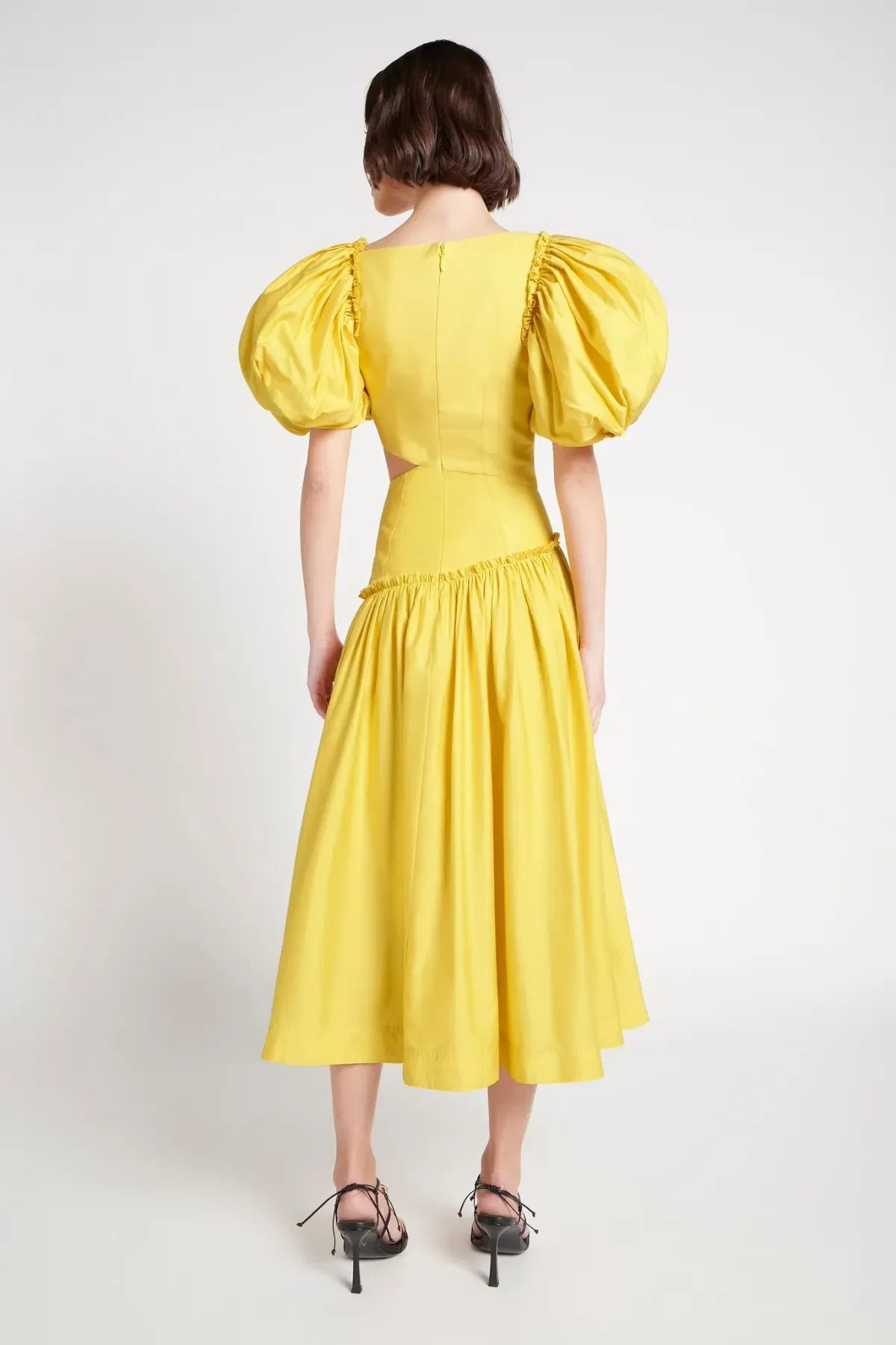 Aje Chateau Cut Out Midi Dress Sun Shower Yellow Size 10  - Image 3