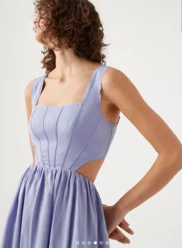 Aje Virginie Cut Out Midi Dress Purple Size 12 / L for rent on The Volte - image 4