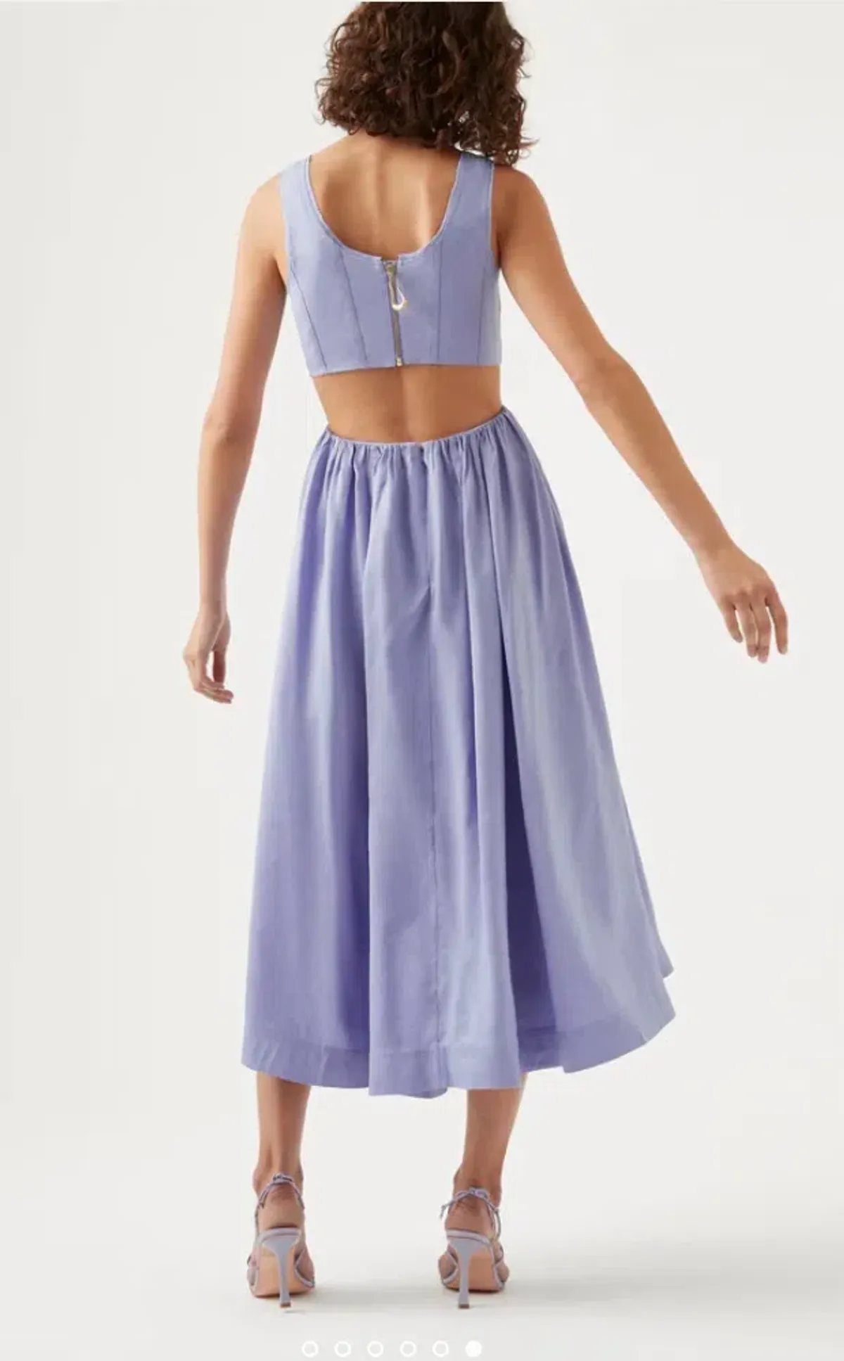 Aje Virginie Cut Out Midi Dress Purple Size 12 / L - Image 3