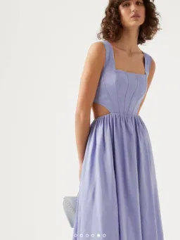 Aje Virginie Cut Out Midi Dress Purple Size 12 / L for rent on The Volte - image 2