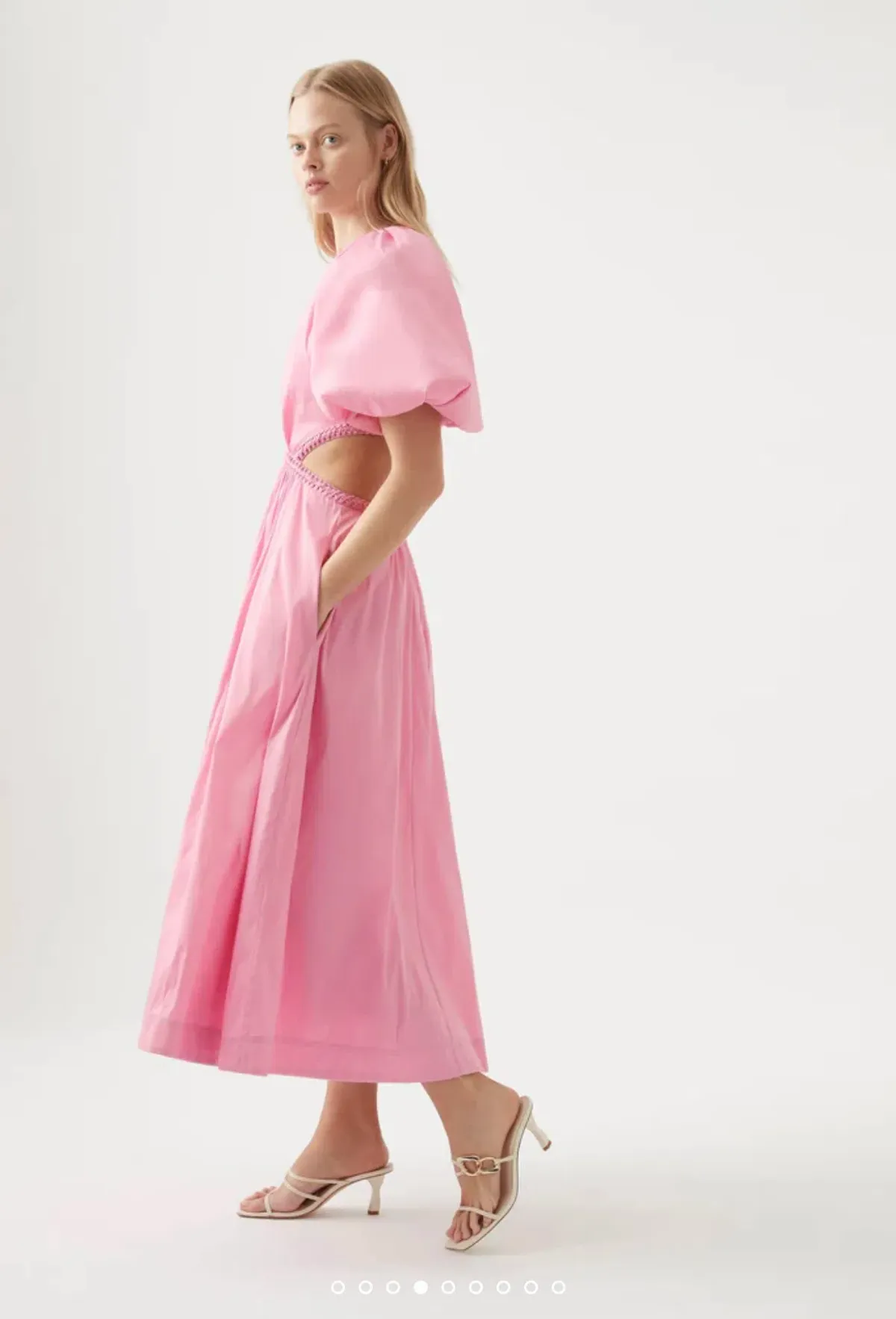 Aje Capucine Puff Sleeve Midi Dress Pink Size 6 / XS - Image 2