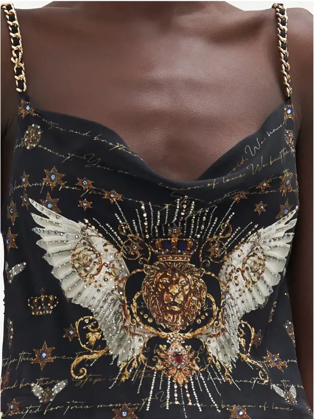 Camilla x Robbie Williams Bias Cami Top Black Print Size XL/Au 16 - Image 3