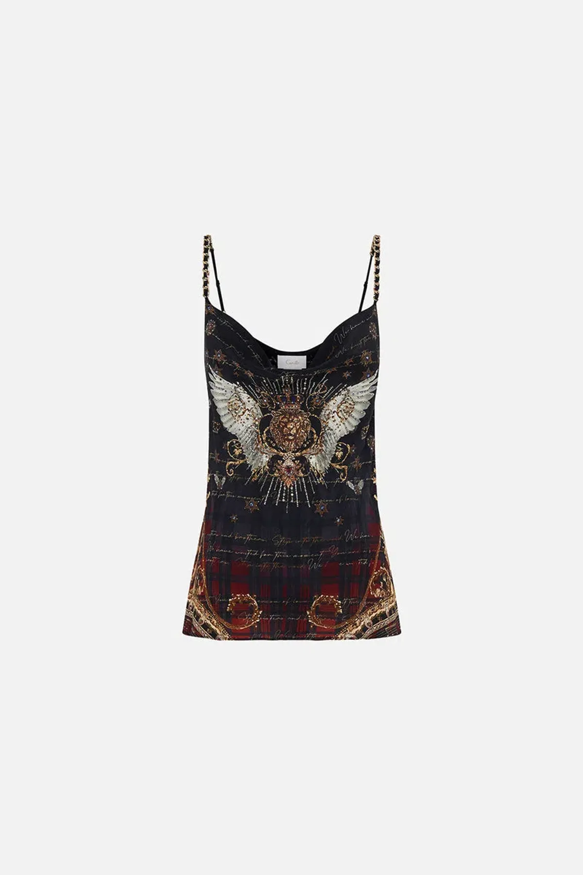 Camilla x Robbie Williams Bias Cami Top Black Print Size XL/Au 16 - Image 4