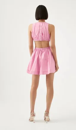 Aje Voyage Braided Cut Out Mini Dress Bon Bon Pink Size 8  for rent on The Volte - image 3