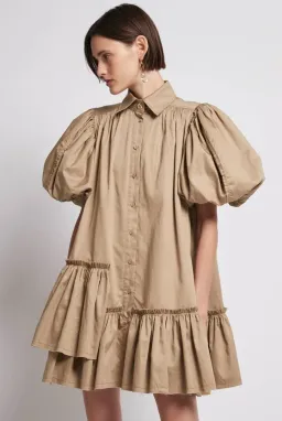 Aje Ambience Shirt Dress Brown Size 8 for rent on The Volte - image 2