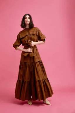 Acler Hugh Maxi Dress Dijon Stripe Size 6  for rent on The Volte - image 1