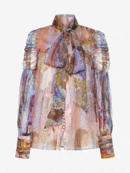 Zimmermann Kaleidoscope Lurex Blouse Print Size 3/Au 14 for rent on The Volte - image 4