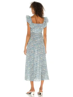 Zimmermann Carnaby Ruffle Floral Midi Dress Blue Floral Size 3 / AU 14 for rent on The Volte - image 4