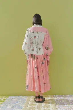 Alemais Cleo Patchwork Shirt Dress Print Size AU 10 for rent on The Volte - image 3