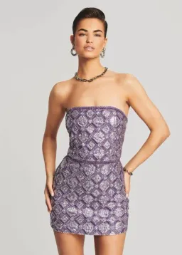 Retrofete ‘Heather’ Lilac Beaded Mini Dress for rent on The Volte - image 3