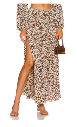 Matteau Voluminous Cropped Blouse and Draw Cord Split Skirt in Santal Print Size 2/Au8 for rent on The Volte - image 2