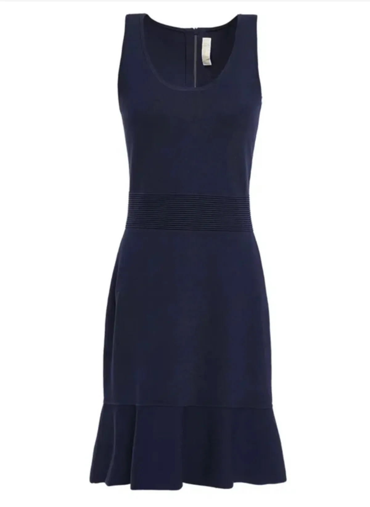 Michael Kors Fluted Crepe Knit Dress Navy Size 12 - Image 3